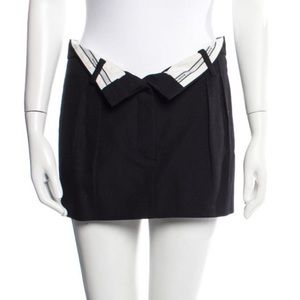Alexander Wang Folderover mini black suit skirt